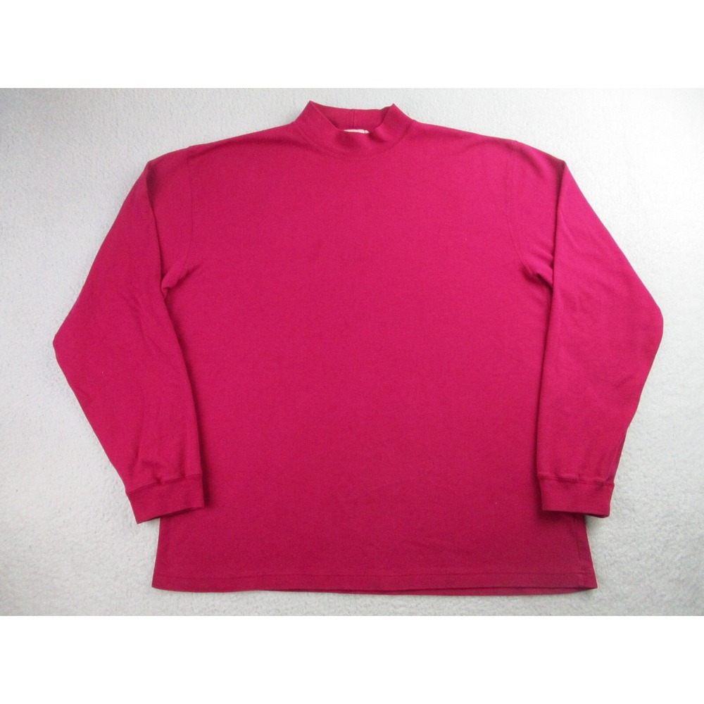 Vintage J Crew Shirt Mens XXL Oarsman Label 90s LS Pink Thrashed Mockneck *READ*